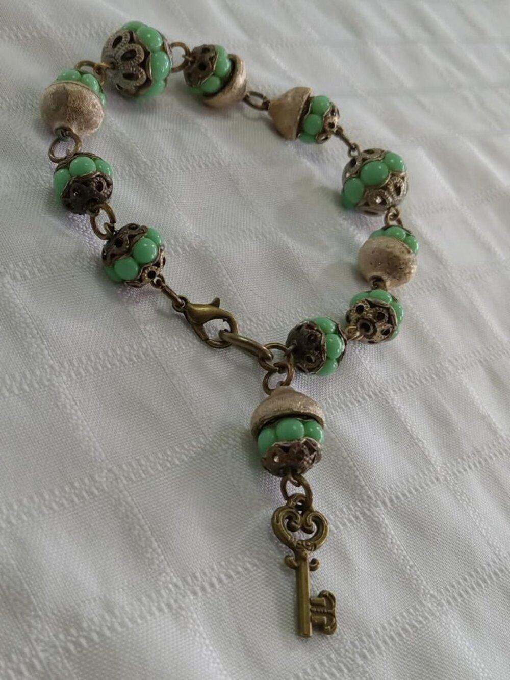 Vintage bracelet Art Deco aesthetic reminiscent of Czech or Bohemian designs